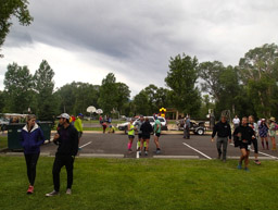 Pre-race meeting in Sheridan, WY. Ominous clouds.