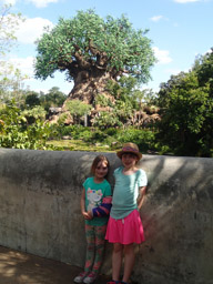 Jeralyn and Michelle with Tree of Life in background