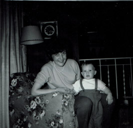 Marj and Murray, living room, 32 McKenzie, late 1960's.