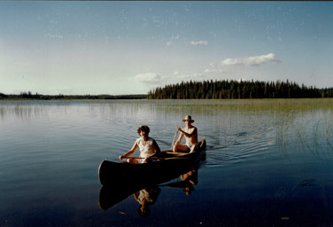 Mom and Earl, canoing on Trapper's Lake, PANP June, 1990.