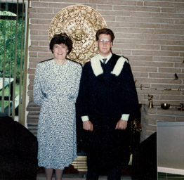 Mom and Murray at his convocation, early 1990's.