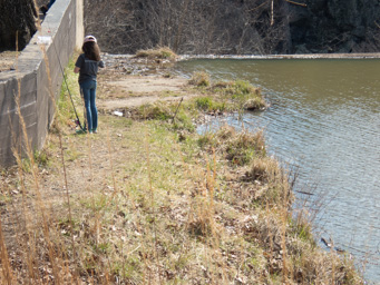 Fishing at the dam.